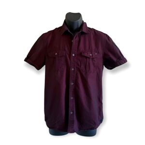 Guess Wine Purple Button Down Shirt